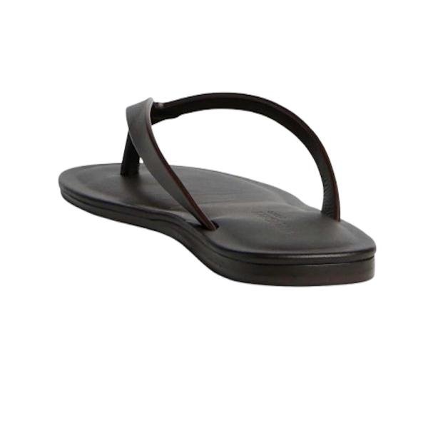 Dsquared2 Dark Brown Leather Flip Flops