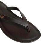 Dsquared2 Dark Brown Leather Flip Flops