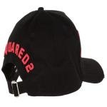 DSQUARED2 Red-ICON-embroidered Black Baseball Cap