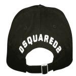 DSQUARED2 White-ICON-embroidered Black Baseball Cap
