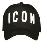 DSQUARED2 White-ICON-embroidered Black Baseball Cap