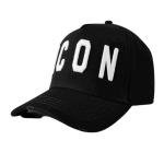 DSQUARED2 White-ICON-embroidered Black Baseball Cap