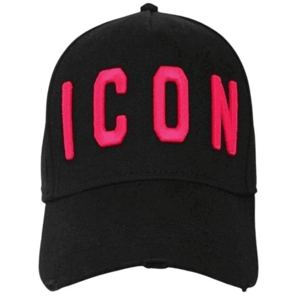 DSQUARED2 Red-ICON-embroidered Black Baseball Cap