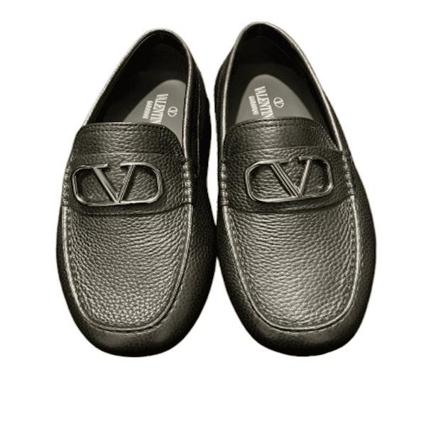 Valentino Garavani V-LOGO Signature Grany CalfSkin Driving Shoe