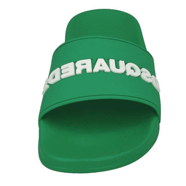 Dsquared2  white-coloured 3D "DSQUARED2" green  Slider