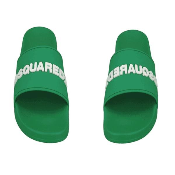 Dsquared2  white-coloured 3D "DSQUARED2" green  Slider