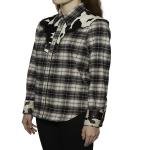 DSQUARED2 Lady Checked Goat Skin Panelled Shirt