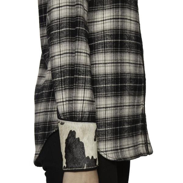 DSQUARED2 Lady Checked Goat Skin Panelled Shirt