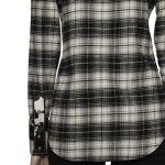 DSQUARED2 Lady Checked Goat Skin Panelled Shirt