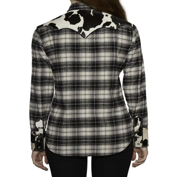 DSQUARED2 Lady Checked Goat Skin Panelled Shirt