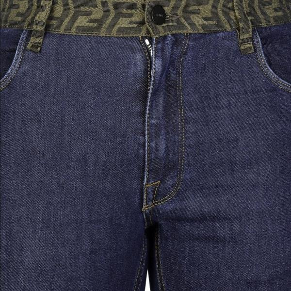 Fendi 'FF' Slim-Fit waist-Embroidered Men Jean