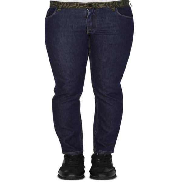 Fendi 'FF' Slim-Fit waist-Embroidered Men Jean