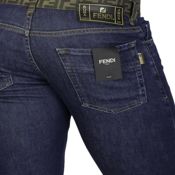 Fendi 'FF' Slim-Fit waist-Embroidered Men Jean