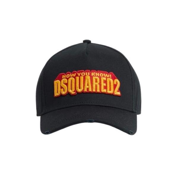 DSQUARED2 'now you know’ & 'Dsquared2'embroidered Black Baseball Cap