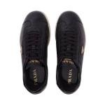 Prada Lane black calf leather low-top sneakers