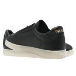 Prada Lane black calf leather low-top sneakers